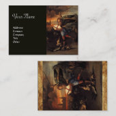 St. Michael und der Drache, schwarz Visitenkarte (Vorne/Hinten)