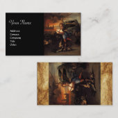 St. Michael und der Drache, schwarz Visitenkarte (Vorne/Hinten)