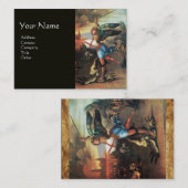 St. Michael und der Drache, schwarz Visitenkarte (Vorne/Hinten)