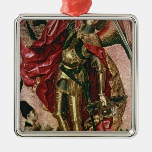 St Michael und der Drache Silbernes Ornament (Vorne)
