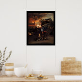St MICHAEL UND DER DRAGON Poster (Küche)