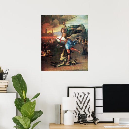 St MICHAEL UND DER DRAGON Poster (Heimbüro)