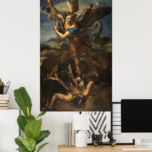 St. Michael und der Satan - Raphael Poster (Heimbüro)