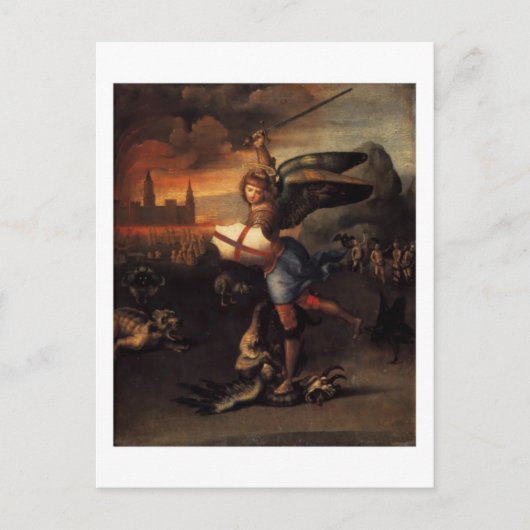 St. Michael und die Postkarte des Drachen (Vorderseite)