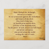 St. Michael und Dragon-Gebetskarte Postkarte (Rückseite)