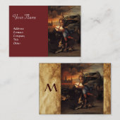 St. Michael und Dragon , Monogramm rot Visitenkarte (Vorne/Hinten)