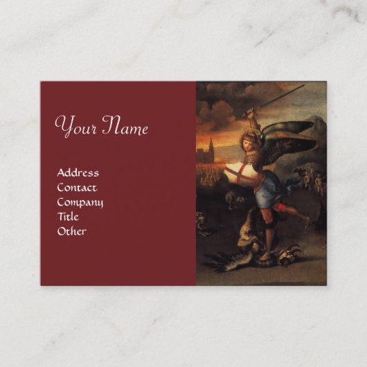St. Michael und Dragon , Monogramm rot Visitenkarte (Vorderseite)