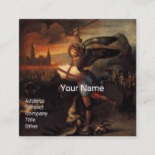 St. Michael und Dragon Quadratische Visitenkarte (Vorderseite)