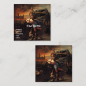 St. Michael und Dragon Quadratische Visitenkarte (Vorne/Hinten)