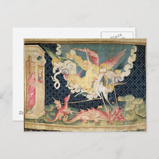 St. Michael und seine Engel kämpfen den Drachen Postkarte (Vorne/Hinten)