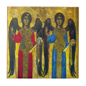 St. Michael und St. Gabriel Icon Keramik Tile Fliese (Vorderseite)