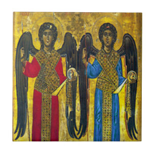 St. Michael und St. Gabriel Icon Keramik Tile Fliese