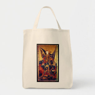 St. Michael Vanguishing Devil als mittelalterliche Tragetasche