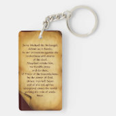 ST. MICHAEL VANGUISHING SATAN Gebet-Pergament Schlüsselanhänger (Rückseite)