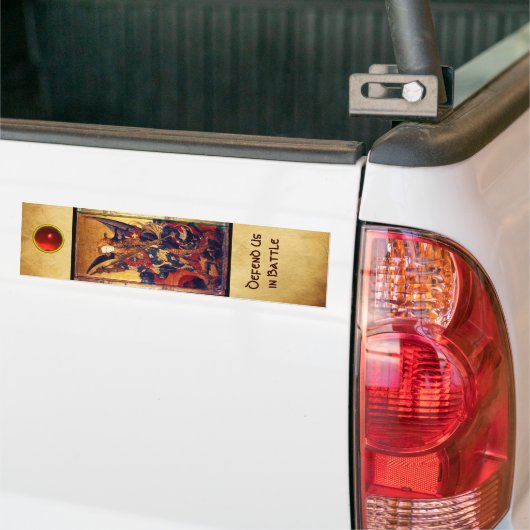 St. Michael Vanquishing Devil as Mittelalterlicher Autoaufkleber (Auf Lkw)