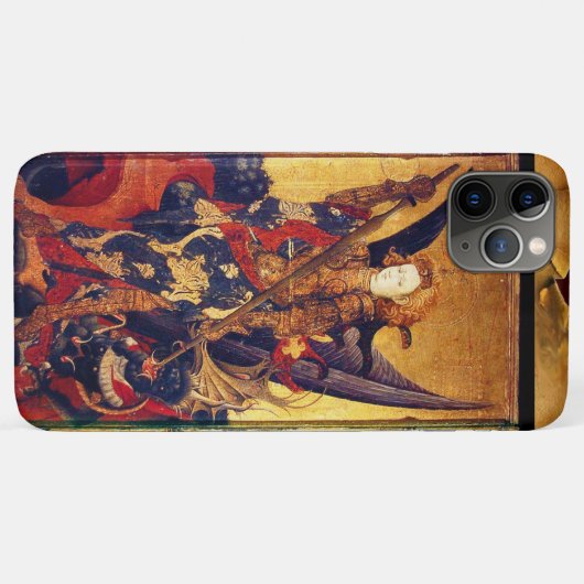 St. Michael Vanquishing Devil as Mittelalterlicher Case-Mate iPhone Hülle (Rückseite (Horizontal))