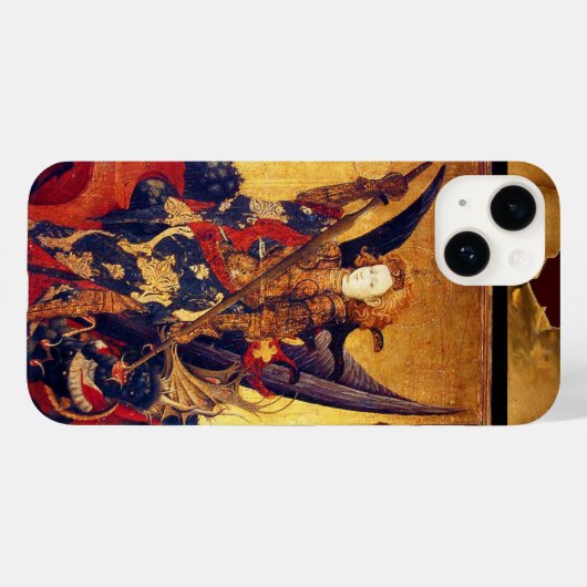 St. Michael Vanquishing Devil as Mittelalterlicher Case-Mate iPhone Hülle (Rückseite (Horizontal))