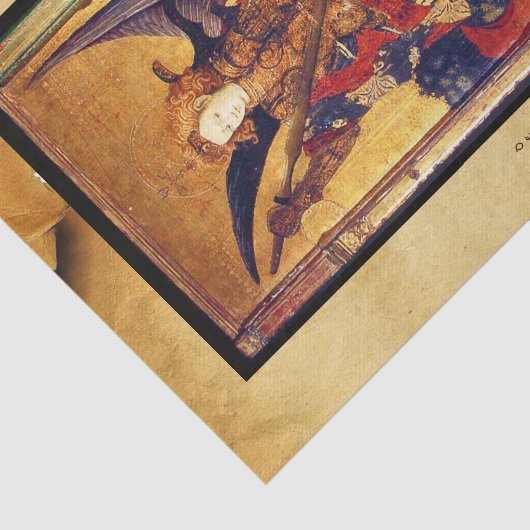 St. Michael Vanquishing Devil as Mittelalterlicher Seidenpapier (Ausschnitt)
