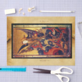 St. Michael Vanquishing Devil as Mittelalterlicher Seidenpapier (Handwerk)