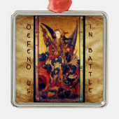 St. Michael Vanquishing Devil as Mittelalterlicher Silbernes Ornament (Vorne)