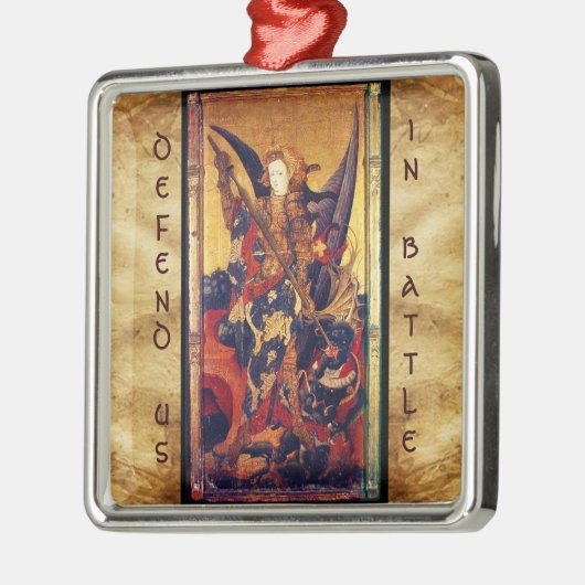 St. Michael Vanquishing Devil as Mittelalterlicher Silbernes Ornament (Links)