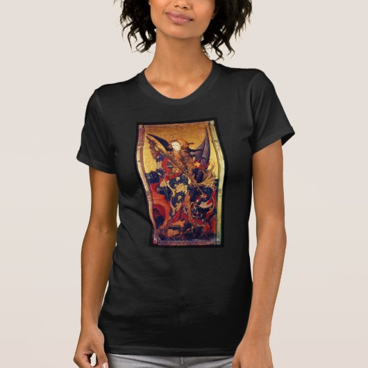 St. Michael Vanquishing Devil as Mittelalterlicher T-Shirt (Vorderseite)