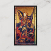 St. Michael Vanquishing Devil as Mittelalterlicher Visitenkarte (Rückseite)