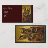 St. Michael Vanquishing Devil as Mittelalterlicher Visitenkarte (Vorne/Hinten)