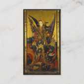 St. Michael Vanquishing Devil as Mittelalterlicher Visitenkarte (Rückseite)