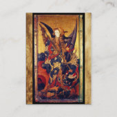 St. Michael Vanquishing Devil as Mittelalterlicher Visitenkarte (Rückseite)
