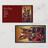 St. Michael Vanquishing Devil as Mittelalterlicher Visitenkarte (Vorne/Hinten)
