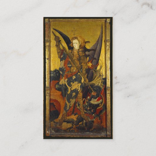 St. Michael Vanquishing Devil as Mittelalterlicher Visitenkarte (Rückseite)