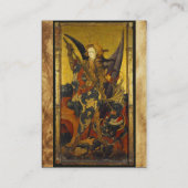 St. Michael Vanquishing Devil as Mittelalterlicher Visitenkarte (Rückseite)