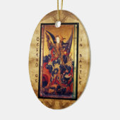 St. Michael Vanquishing Devil Gebet Keramik Ornament (Links)