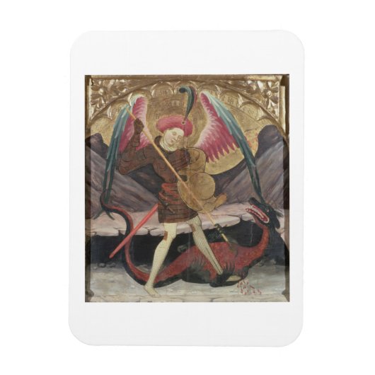 St Michael Vanquishing Evil, c.1480 (tempera on pa Magnet (Vertikal)