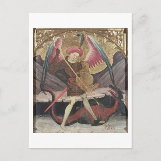 St Michael Vanquishing Evil, c.1480 (tempera on pa Postkarte (Vorderseite)