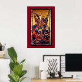St. Michael Vanquising Devil as Mittelalterlicher Poster (Heimbüro)