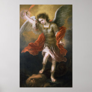 St Michael verbannt den Teufel zum Abgrund Poster