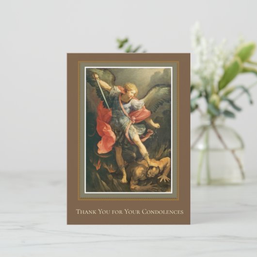 St. Michael Vielen Dank Beileid Condolence Begleitkarte (Stehend Vorderseite)