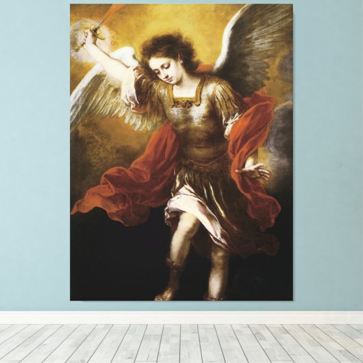 St Michael von Murillo Leinwanddruck (Insitu (Holzboden))
