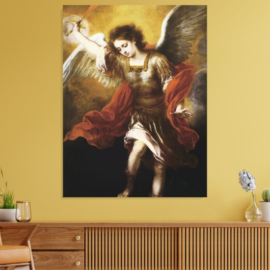 St Michael von Murillo Leinwanddruck (Insitu (Wohnzimmer))