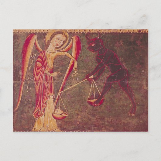 St. Michael Weighing Soule, aus einem Altarbild Postkarte (Vorderseite)