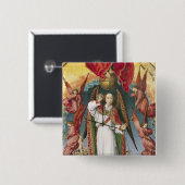 St Michael, welches die Soule wiegt Button (Vorne & Hinten)