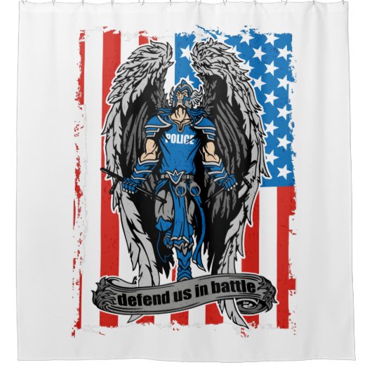 St- Michaelpolizei verteidigt uns im Kampf Duschvorhang (Vorderseite)