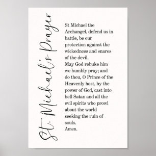 St. Michaels Gebetstypografie Wandkunst Druck Poster