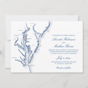 St. Michaels MD Chesapeake Bay Karte Hochzeit