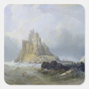 St. Michael's Mount, Cornwall Quadratischer Aufkleber