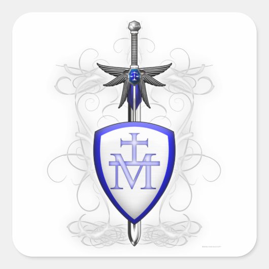 St. Michael's Sword Quadratischer Aufkleber (Vorderseite)