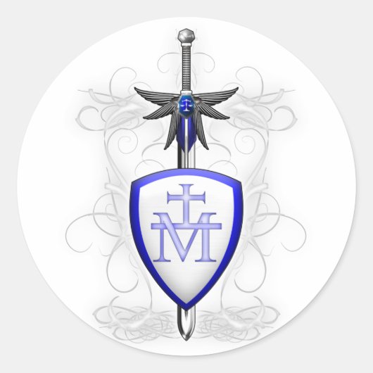 St. Michaels Sword Runder Aufkleber (Vorderseite)