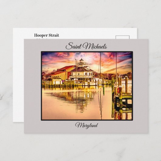 St Michales Hooper Strait Lighthouse Postkarte (Vorne/Hinten)
